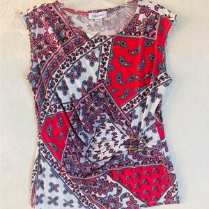 Calvin Klein Medium Paisley Patch Print Top Womens